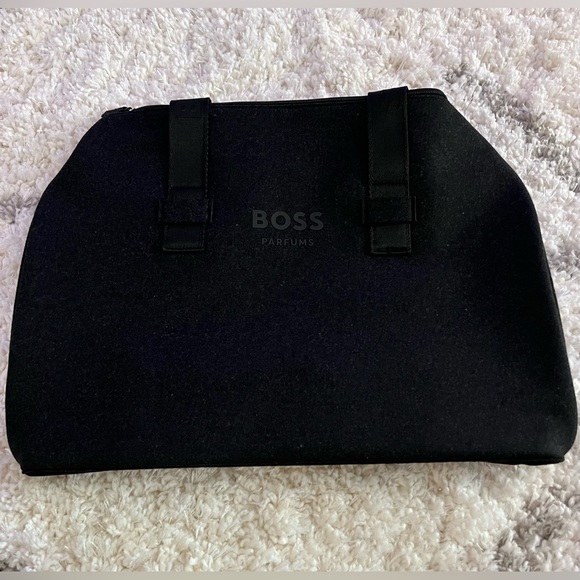 Brand new Hugo Boss Logo Wool Blend Unisex Weekender Duffle Travel Bag Dark Gray - Picture 4 of 12